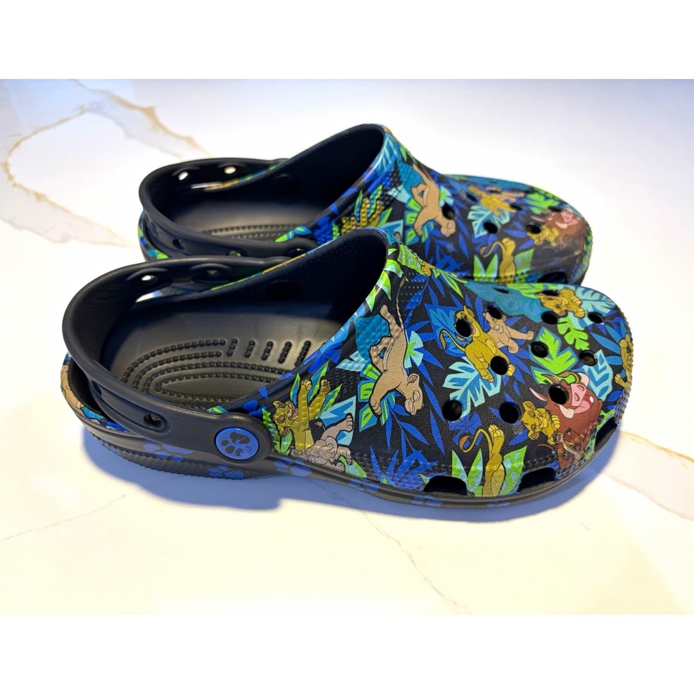 Disney The Lion King Crocs Clogs Sandals Black Multicolor Women 7 Men 5